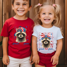 Load image into Gallery viewer, Personalized Kids T-Shirt with Raccoon Design for 4th of July