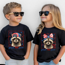 Load image into Gallery viewer, Personalized Kids T-Shirt with Raccoon Design for 4th of July