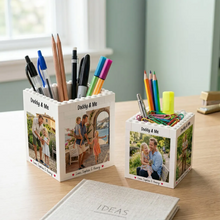 Load image into Gallery viewer, Custom Photo Brick Pencil Pot Personalized Gift for Dad
