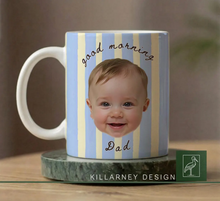Load image into Gallery viewer, Custom Photo Baby Face Mug Personalized Gift for New Dad