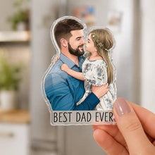 Load image into Gallery viewer, Personalized Acrylic Fridge Magnet Custom Photo Gift for Dad