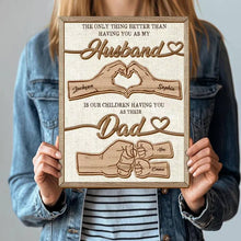 Load image into Gallery viewer, Personalized 2-Layered Wooden Plaque Family Gift for Husband