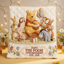 Load image into Gallery viewer, Personalized Winnie the Pooh Blanket 100th Anniversary Gift for Family