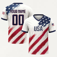 Load image into Gallery viewer, Personalized USA Flag Soccer Jersey Custom Name Number Gift for Sports Fans