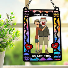 Load image into Gallery viewer, Personalized Burger Couple Stained Glass Suncatcher Gift for Couple