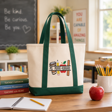 Load image into Gallery viewer, Personalized Embroidery Tote Bag for Teacher | Back to School Gift