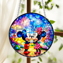 Load image into Gallery viewer, Personalized Stained Glass Suncatcher Couples Gift Custom Name Art