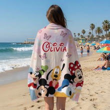 Load image into Gallery viewer, Personalized Disney Beach Towel with Friends for Kids | Summer Gift
