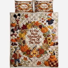 Load image into Gallery viewer, Personalized Quilted Bedding Set Custom Name Fall Theme Gift for Kids