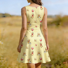 Load image into Gallery viewer, Personalized Honey Bear Skater Dress Custom Name Gift for Her