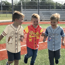 Load image into Gallery viewer, Personalized Baseball Jersey with Honey Bear Characters for Kids and Adults - Unique Family Gift