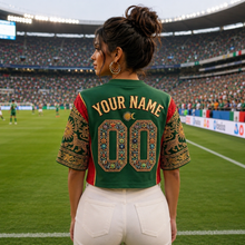 Load image into Gallery viewer, Personalized Mexico Soccer Jersey Crop Tee for Fans | Custom Gift