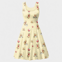 Load image into Gallery viewer, Personalized Honey Bear Skater Dress Custom Name Gift for Her
