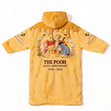 Load image into Gallery viewer, Personalized Pooh Bear 100th Anniversary Blanket Hoodie for Kids & Adults