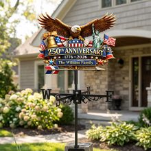 Load image into Gallery viewer, Personalized Eagle American Flag Weather Vane Gift for Patriotic Family