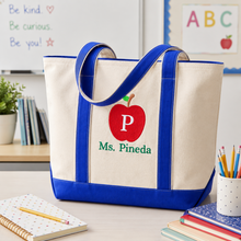 Load image into Gallery viewer, Personalized Embroidered Tote Bag for Teachers | Back to School Gift