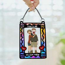 Load image into Gallery viewer, Personalized Burger Couple Stained Glass Suncatcher Gift for Couple