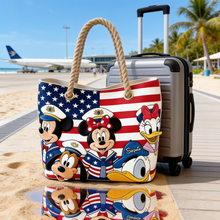 Load image into Gallery viewer, Personalized Beach Bag with USA Flag Design - Custom Vacation Gift for Movie Fans