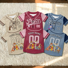 Load image into Gallery viewer, Personalized Baseball Jersey with Honey Bear Characters for Kids and Adults - Unique Family Gift