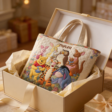 Load image into Gallery viewer, Personalized Quilted Tote Bag with Forest Friends for Movie Fans