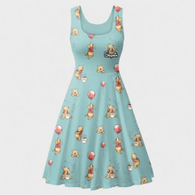 Load image into Gallery viewer, Personalized Honey Bear Skater Dress Custom Name Gift for Her