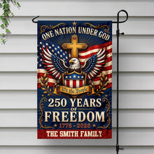 Load image into Gallery viewer, Personalized Garden Flag One Nation Under God Custom Family Name