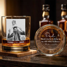 Load image into Gallery viewer, Personalized Engraved Rock Glass Custom Photo Gift for Dad