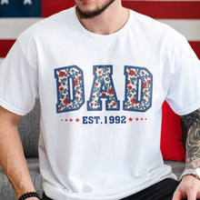 Load image into Gallery viewer, Personalized Floral Family Established Year T-Shirt for Mom & Dad