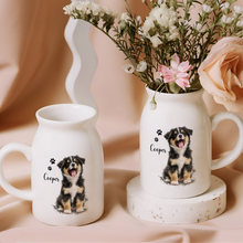 Load image into Gallery viewer, Personalized Pet Watercolor Ceramic Flower Vase Gift for Dog/Cat Lovers