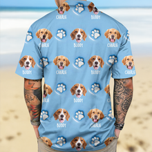 Load image into Gallery viewer, Personalized Dog Face Hawaiian Shirt Custom Dog Photo Gift
