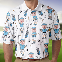 Load image into Gallery viewer, Personalized Photo Golf Polo Shirt Custom Gift for Dad