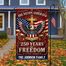Load image into Gallery viewer, Personalized Garden Flag One Nation Under God Custom Family Name