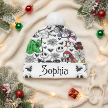 Load image into Gallery viewer, Personalized Nightmare Beanie Hat for Kids & Adults – Custom Name Gift for Christmas