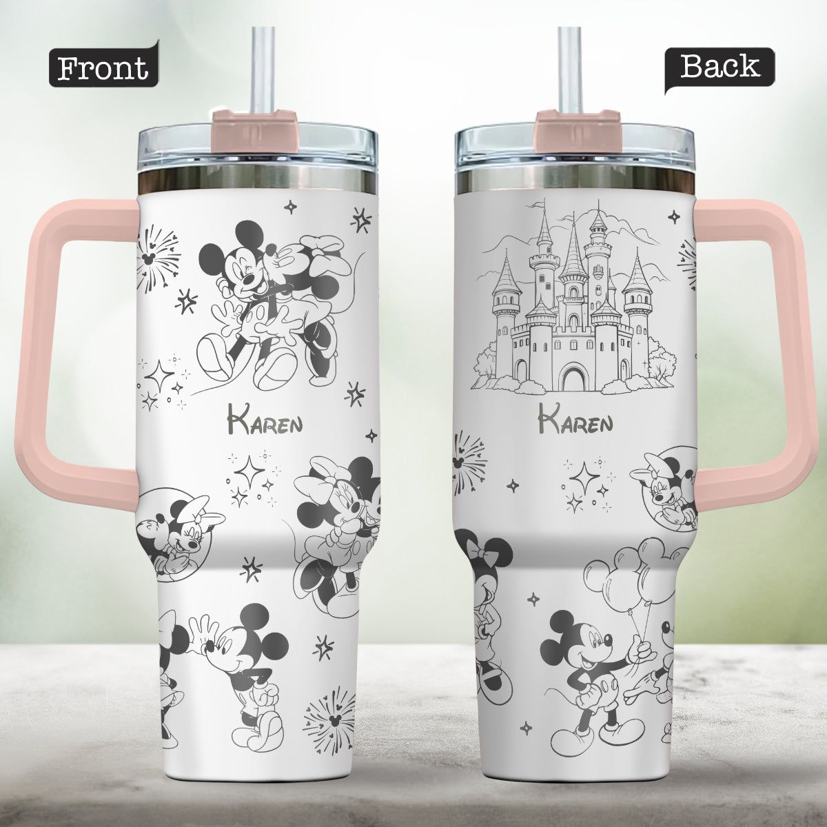 Personalized Mouse Tumbler with Handle Custom Name Gift for Kids