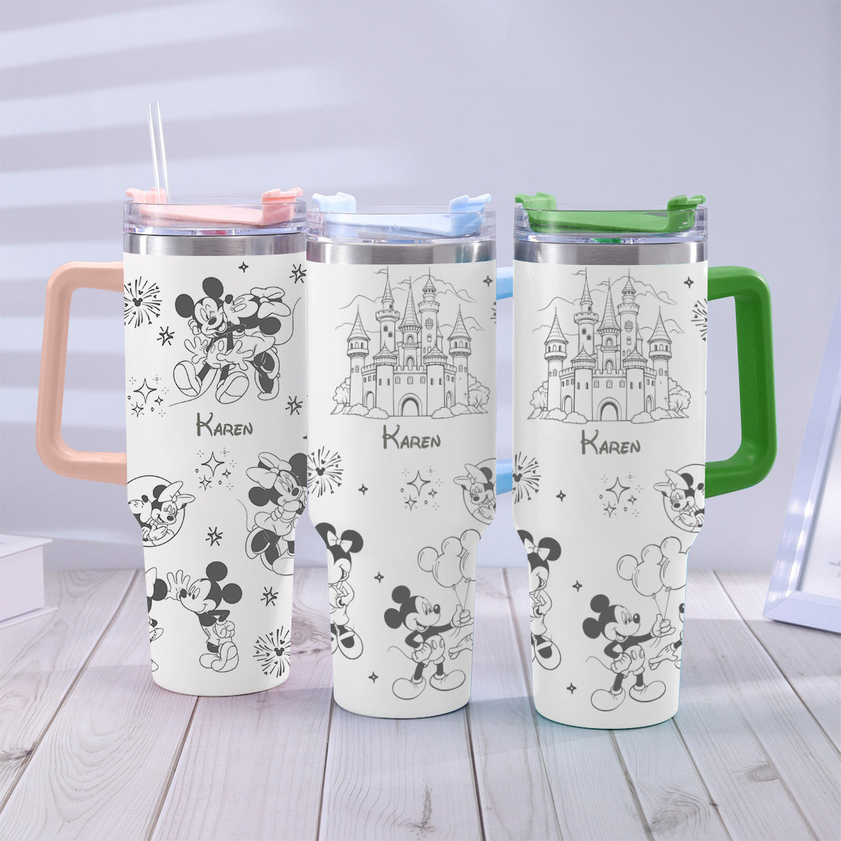 Personalized Mouse Tumbler with Handle Custom Name Gift for Kids