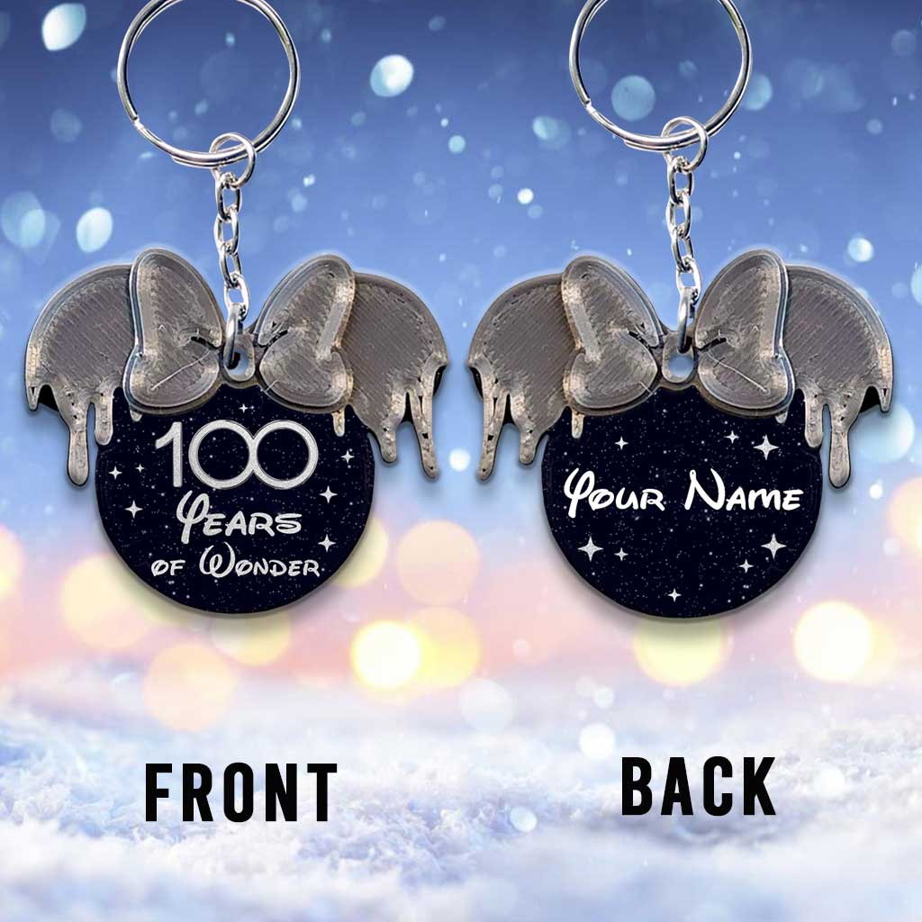 Personalized 100 Years of Wonder Wood Keychain Custom Gift
