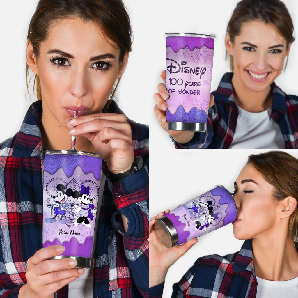 Personalized Disney Tumbler 100 Years of Wonder Custom Name Gift
