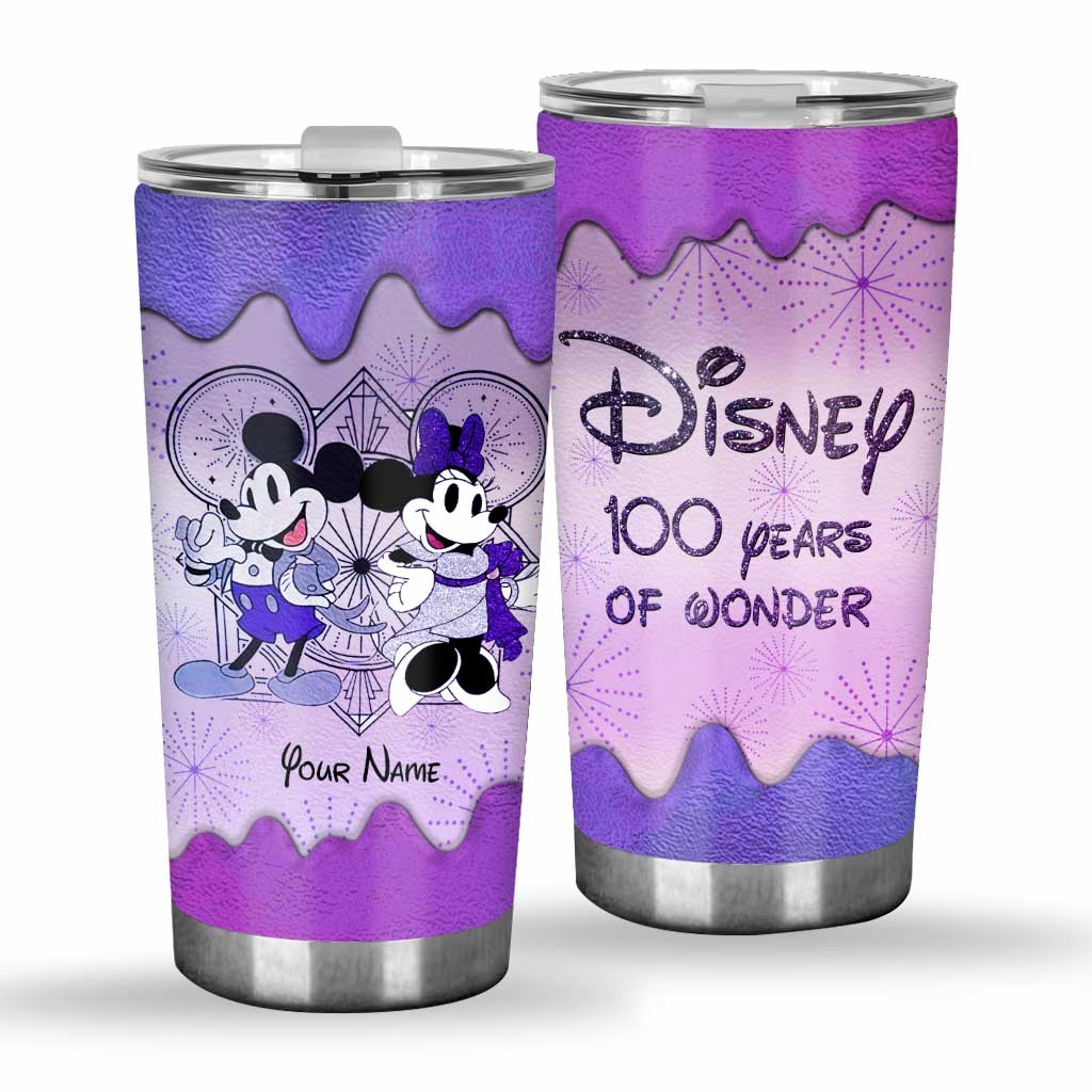 Personalized Disney Tumbler 100 Years of Wonder Custom Name Gift