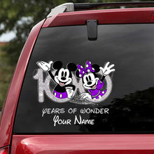 Load image into Gallery viewer, Personalized 100 Years of Wonder Mouse Decal for Cars &amp; More
