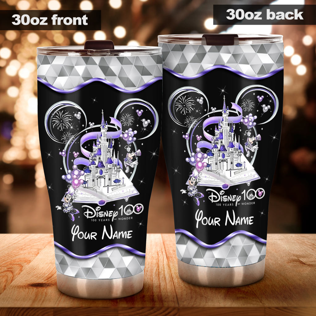 Personalized Disney 100 Years Tumbler Custom Name Gift