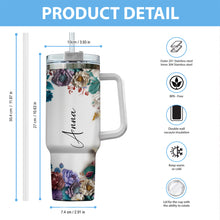 Load image into Gallery viewer, Personalized Mouse Tumbler with Handle Floral Design Gift
