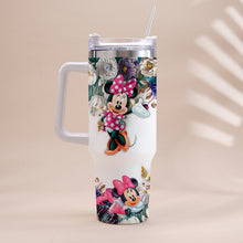 Load image into Gallery viewer, Personalized Mouse Tumbler with Handle Floral Design Gift
