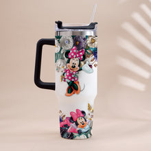 Load image into Gallery viewer, Personalized Mouse Tumbler with Handle Floral Design Gift
