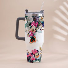 Load image into Gallery viewer, Personalized Mouse Tumbler with Handle Floral Design Gift
