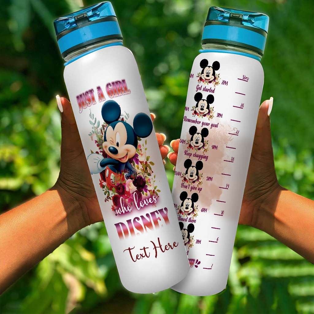 Personalized Disney Water Tracker Bottle Custom Name Gift