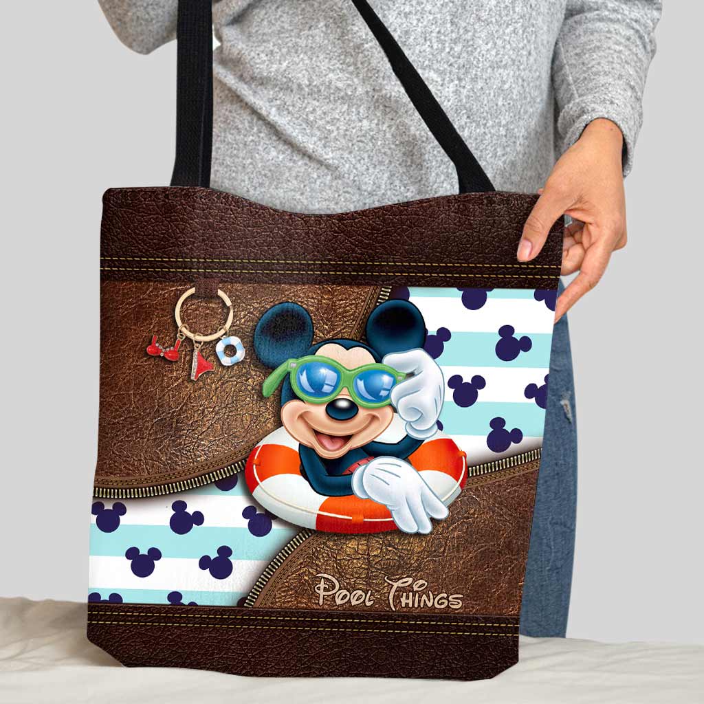 Personalized Pool-Themed Tote Bag with Mickey Design