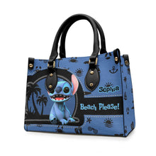 Load image into Gallery viewer, Personalized Sea Lover Leather Handbag with Name - Gift for Her
