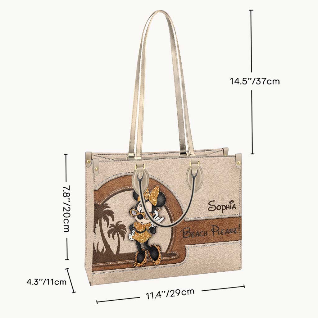 Personalized Leather Handbag for Sea Lovers | Custom Name Gift