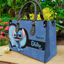 Load image into Gallery viewer, Personalized Leather Handbag Custom Name Ohana Gift for Mom
