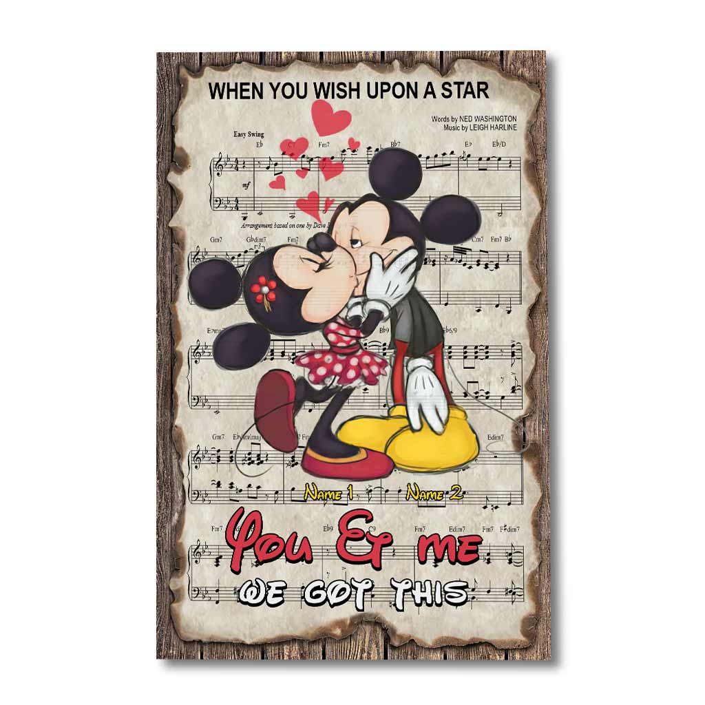 Personalized You & Me Canvas Print Custom Couple Names Gift
